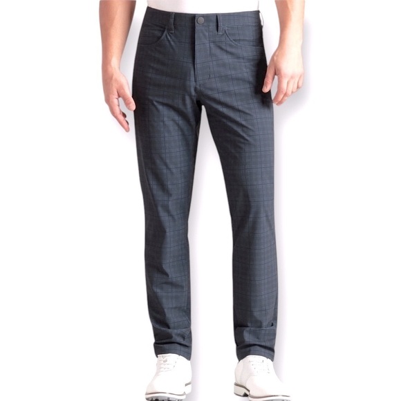 ADIDAS Blue Plaid Golf Pants Flat Front Straight Leg Climalite Mens Size 36 x 30 - Picture 13 of 16